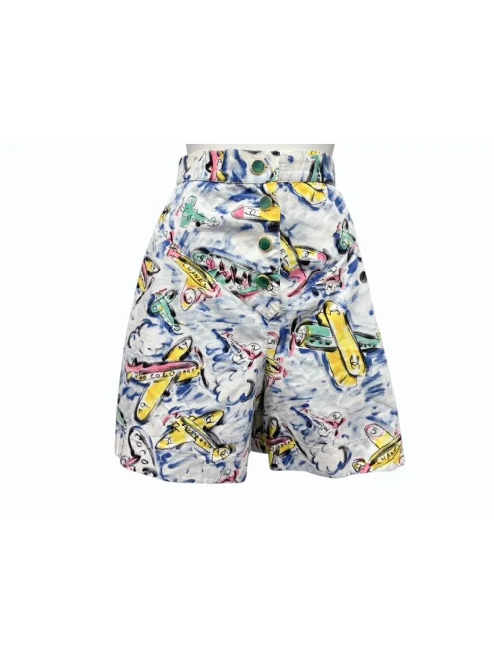 Chanel Shorts Air Line Airplane CC Logo Multicolor 16SS